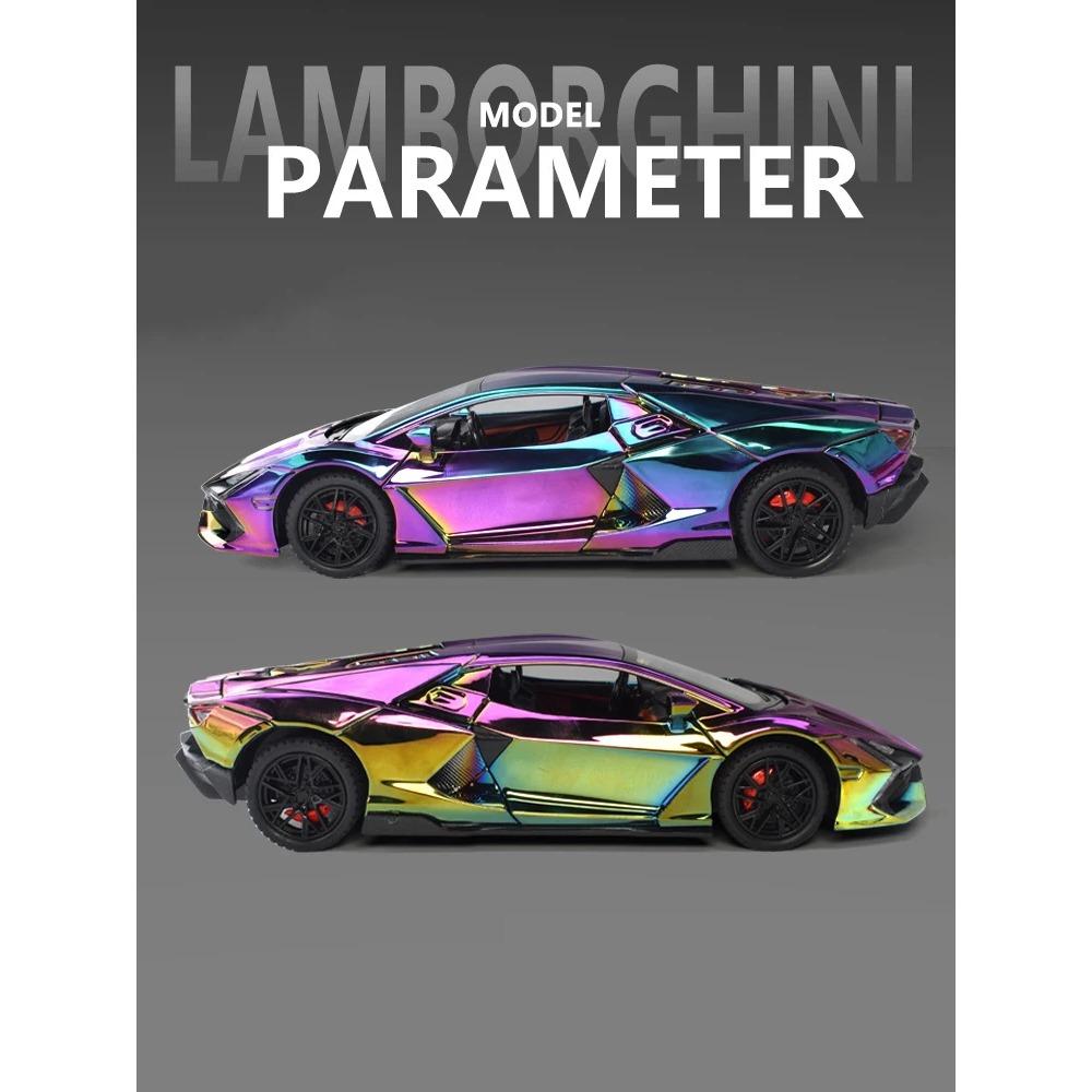 1/24 Lamborghini Revuelto Electroplate Alloy Car Diecasts & Toy Vehicles Metal Toy Car Model Sound and Light Collection Kids Toy