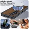 For Samsung Galaxy Z Fold 6 Phone Case With S Pen Holder, Hinge Protector and Screen Protector PU Leather Matte PC-Brown
