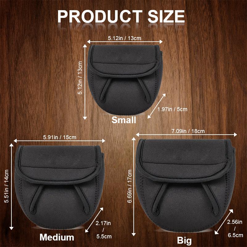 S/M/L Spinning Fishing Reel Cover Neoprene Wheel Protective Case Waterproof Reel Bag Storage Water Drop Wheel Package Outdoor