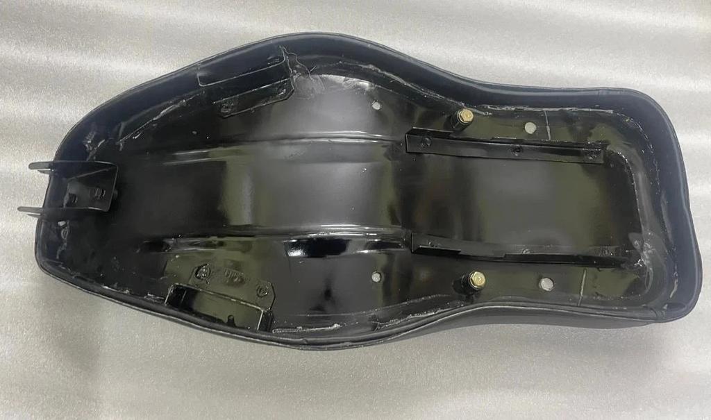 Dual Seat Black Leatherite With White Beading Fit For BSA Classic Motorbikes