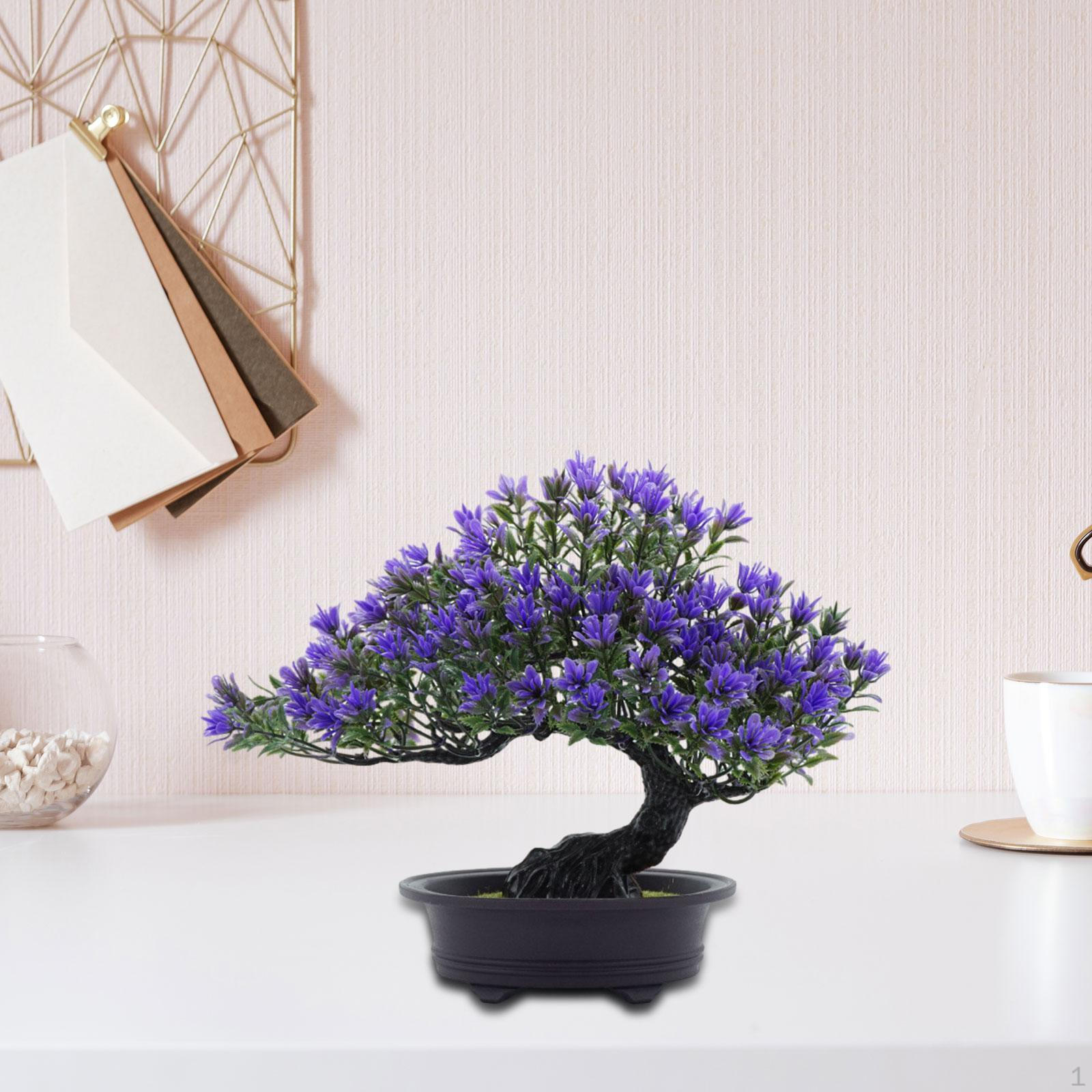 

Искусственное дерево бонсай, маленькое поддельное растение, декоративный элемент для стола темно-фиолетового