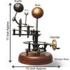 Orrery aus Messing, 43,18 cm, mechanisches Retro-Modell des Sonnensystems, nautische Sonne, Erde und Mond, Orrery mit Holzsockel