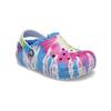 Crocs Classic Lined Comfortable Tie-Dye Pattern Wood Bottom Simple Sandals Kids Sandals Pink Blue 206683-4SO