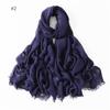 Fashion Muslim Cotton Rayon Modal Hijab For Women Headscarf Long Shawls Islam Hijab Turbans Head Wrap Solid Fringe Scarves