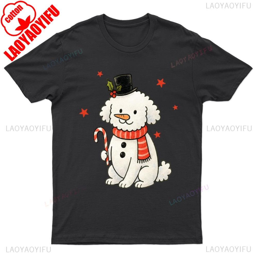 Christmas Dog Holiday Poodle TShirt Gift Seasonal Funny Pet Paw A Cute Xmas Dog Print Men Tshirt Christmas Gift Dog Lover Tops