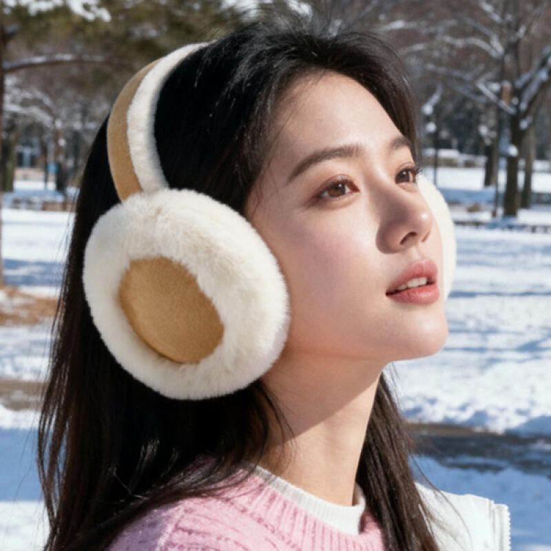 HICKIES Вельветовые зимние наушники Basic FE50 beige