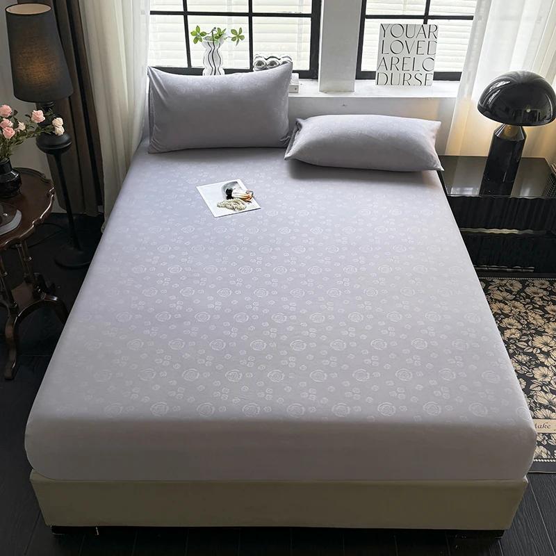 Brushed Fitted Sheet Elastic Bedsheet designed for Household Breathable Bed Linen Sabanas Para Cama Simple Style Bed Covers (No Pillowcase)