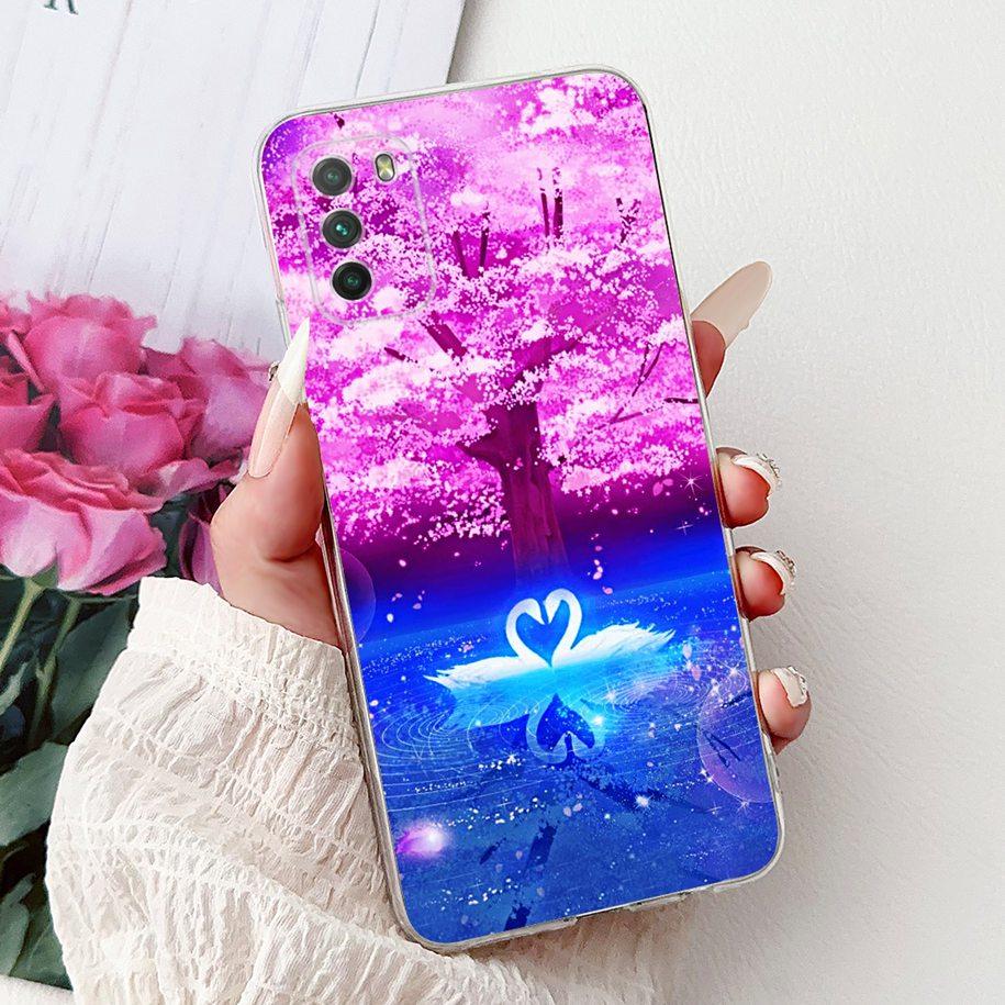 For Xiaomi Poco M3 Case Poco M3 Pro 5G Cover Fashion Flower Bowknot Capa Soft Slim Silicone Bumper For Xiaomi PocoM3 M3Pro Shell