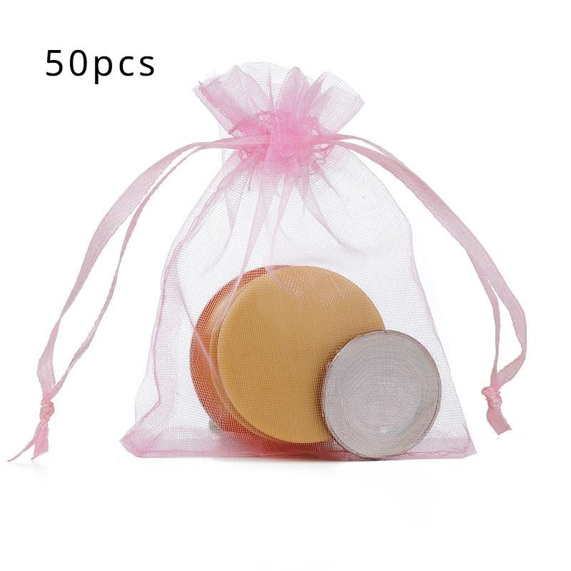 50pcs Elegant & Versatile Organza Drawstring Bags for Jewelry, Candies & Gifts - Perfect for Any Special Occasion