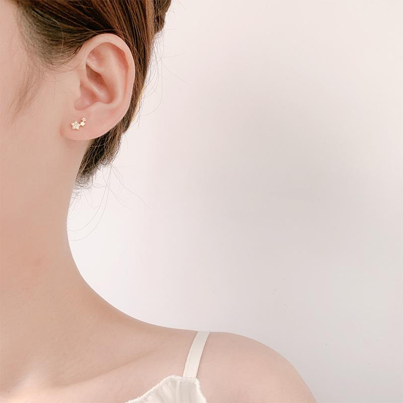 Elegant Star Screw Back Earrings For Women Hypoallergenic Studs Comfortable For Sleeping No Removal Needed