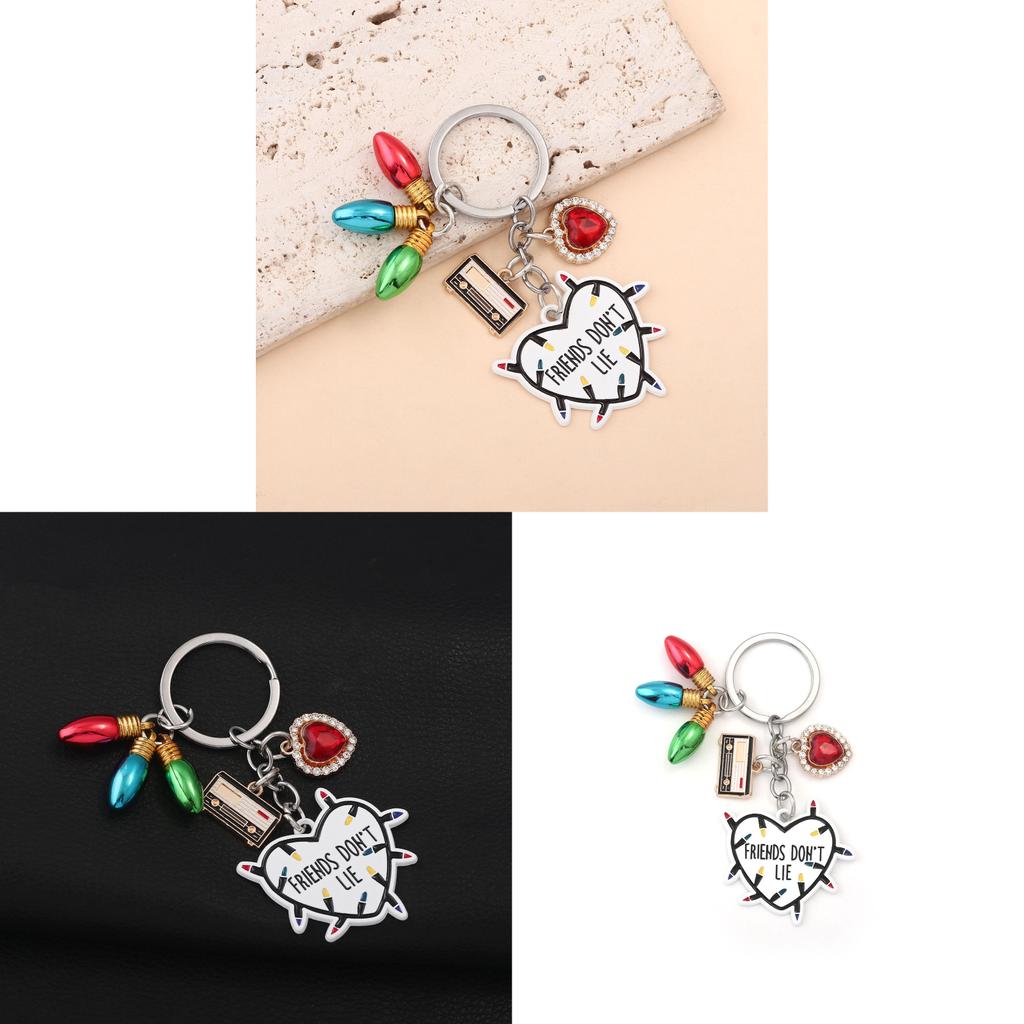 Stranger Things Keychain Heart Light With Magnet Tape Friendship Gift For Teens