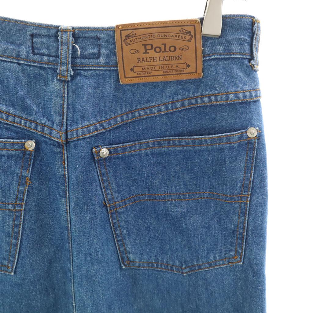 RALPH LAUREN 90s Made in USA Old Mimole length denim Tight Skirt 6 Women Used