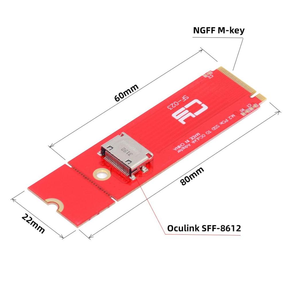 Chenyang Host To Oculink Adapter for 2260mm 2280mm PCIe Nvme SSD PCI-E 3.0 M.2 M-Key SFF-8612 SFF-8611