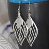 Frosted Geometric Leaf Tassel Earrings - Creative Hollow Round Design
