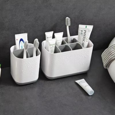 Electric Toothbrush Makeup Brush Holder Toothpaste Storage Case Large Capacity Detachable Portable with Drain Hole Rack