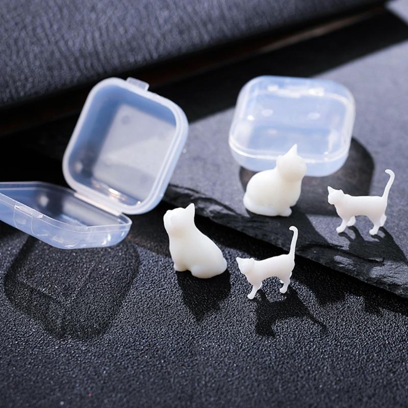 3D Diy Crystal Epoxy Material Filling Enclosed Simulation for Cat Model Micro Landscape Sitting for Cat Material Accesso