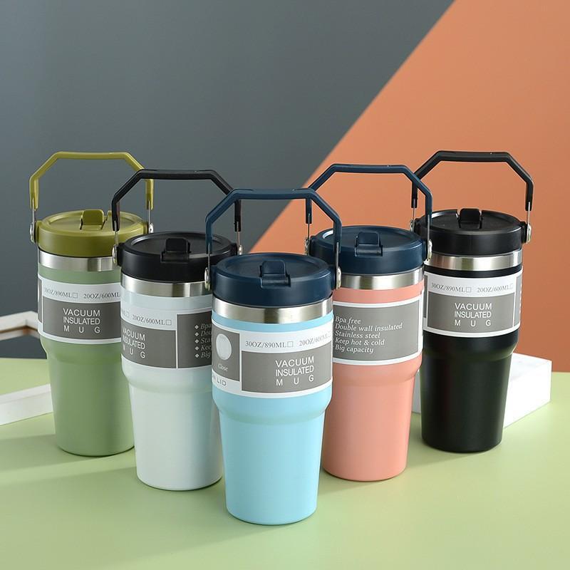 30oz Portable Portable Car Cup 304 Stainless Steel Thermos Cup Cold Protection Bingba Cup Water Cup