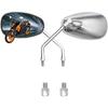 Universal 10mm Chrome Rearview Mirrors Oval 360 Degree Adjustable Side Mirrors Fit Street Bike Cruiser Touring Chopper Scooter GY6, for Honda