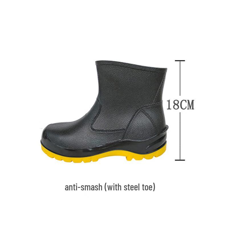 Jienzi Men s Steel Toe Short Safety Rain Boots 37-44