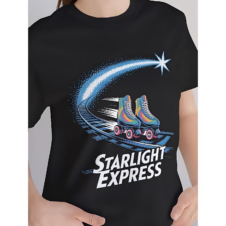 Starlight Express Suitable for & Adult Cotton T-Shirt - Unisex Musical Theatre Tee with Iconic Print, Round Neck Casual Shirt for Concerts, S чёрный