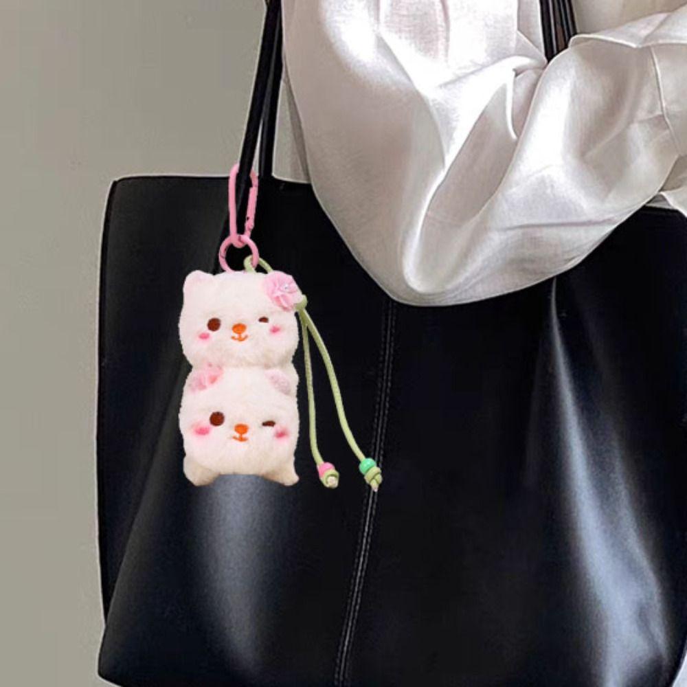 Collection Rabbit Stuffed Plush Keyring PP Cotton Stuffed Animal Pendant  Children Girl