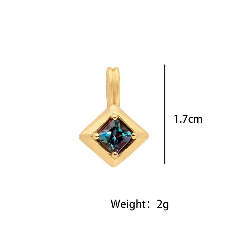 Women's Colorful Zircon Pendant Necklace Minimalist Geometric Design Bead Chain Suitable for Office Casual Wear Gifts