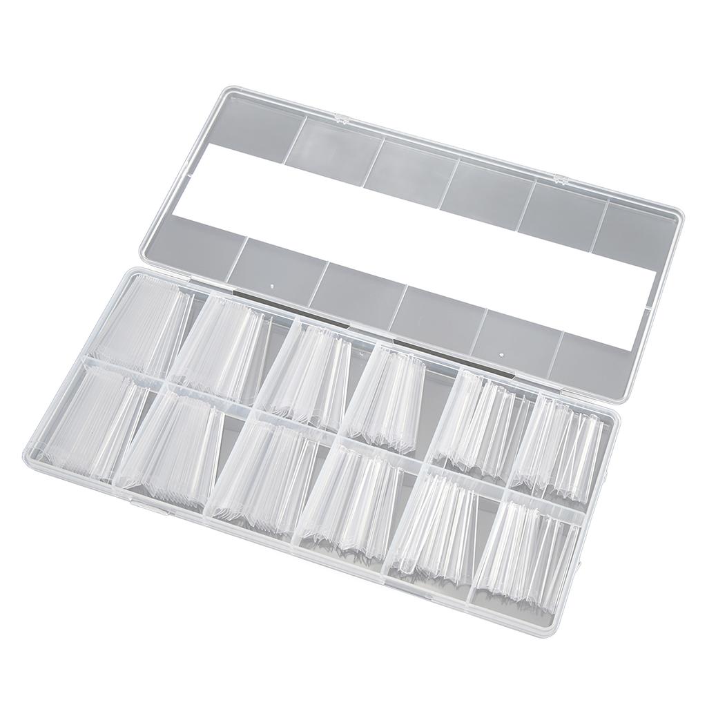 240pcs Long Fake Nail Professional Home Salon DIY Transparent Full Cover Nail Tip for Nail Artist Novice