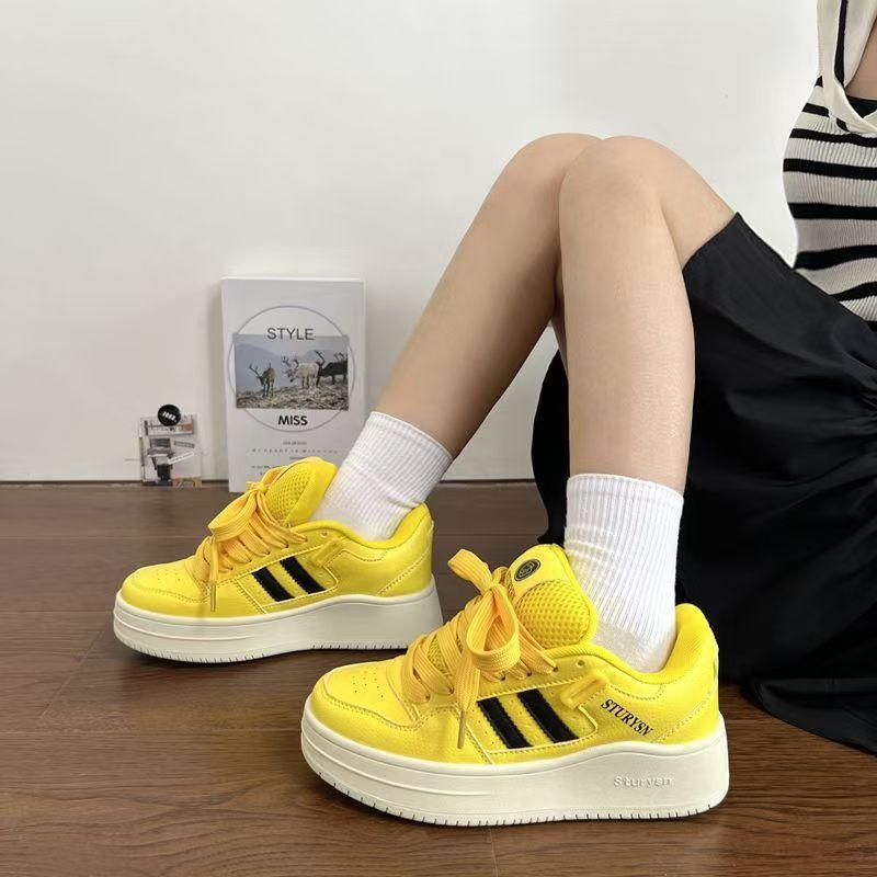 Hong Kong style niche platform couple board shoes women's ins tide 2025 autumn new student versatile sports board shoes Korean version