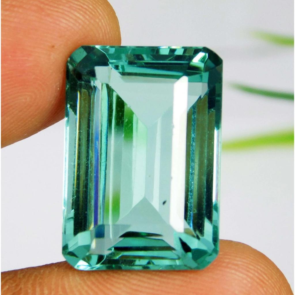 CERTIFIED 27 Ct Natural Santa Maria Blue Aquamarine Emerald Cut Nice Gemstone