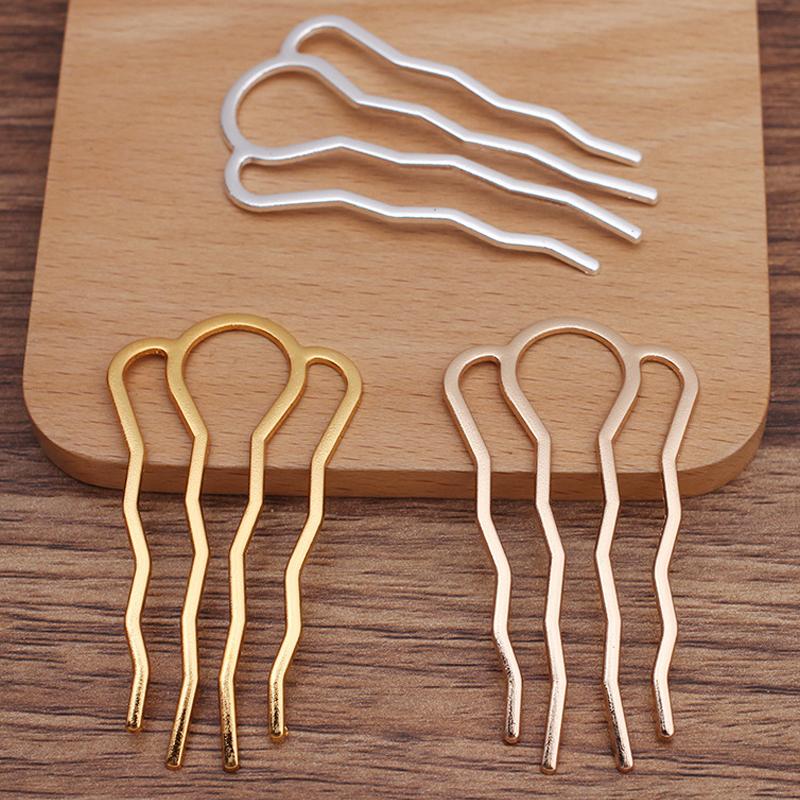 5 Stück DIY Legierung Haarkamm Haarnadel Haarstäbchen Nadeln Basis Braut Kopfschmuck für Frauen Hochzeit Haarschmuck Zubehör zur Herstellung