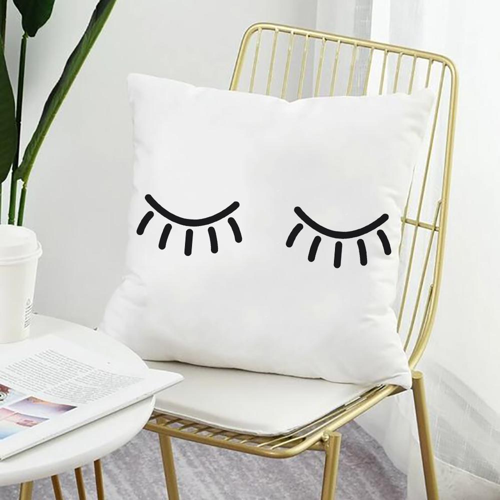 

Наволочка с принтом Wink Eye Simplicity White Eyelash, наволочки для подушек, декоративные чехлы для дивана в гостиной, домашнего офиса, наволочки для спинки 450mm*450mm