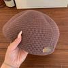 Breathable Weave Hat Vintage Crochet Knitted Cap Brimless Cap Hollowed Out Beret Hat  Girls