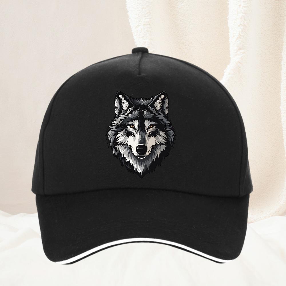 Unisex Washed Cotton Wolf Howl Dad Hat Baseball Cap Unisex Women Golf Sport Sun Protection Adjustable Outdoor Hiking Caps