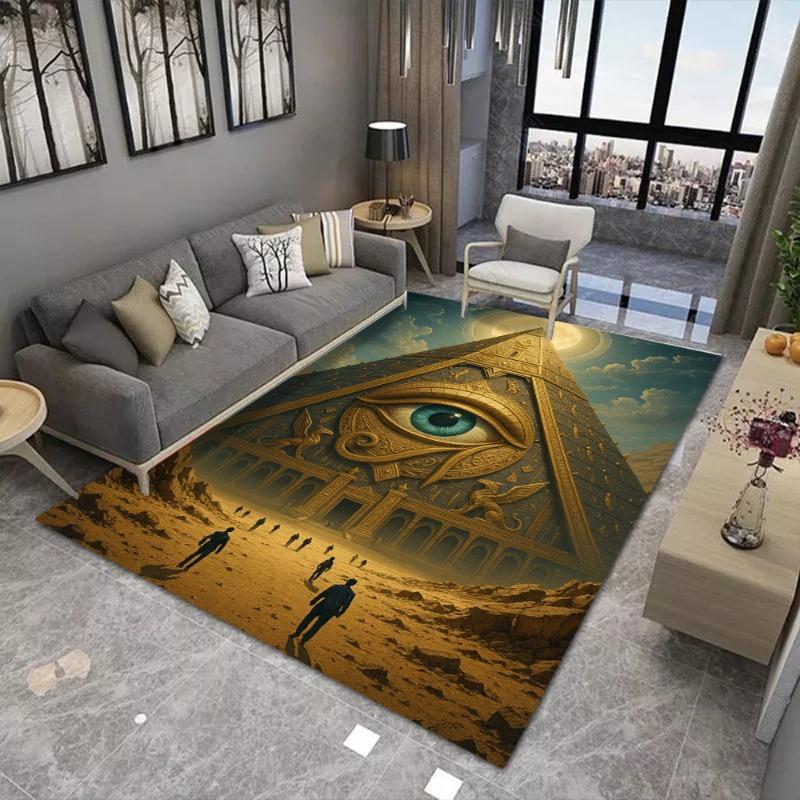 Eye of Horus Pyramid Large Area Rug Wear-resistant Carpet for Living Room Bedroom Soft Floor Mat Home Decorate Culture Worship