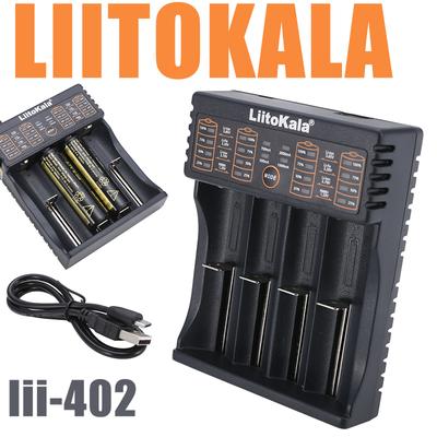 Lii-402 4-слотовое зарядное устройство для AA / AAA, 18650, 18350 Ni-MH литий-ионный аккумулятор