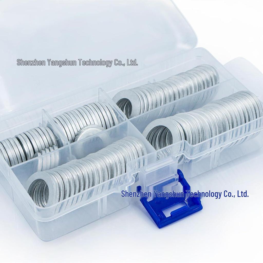 450-Piece Aluminum Gasket & Sealing Ring Set: High-Temp Resistant, Spring Washer, M6-M24.