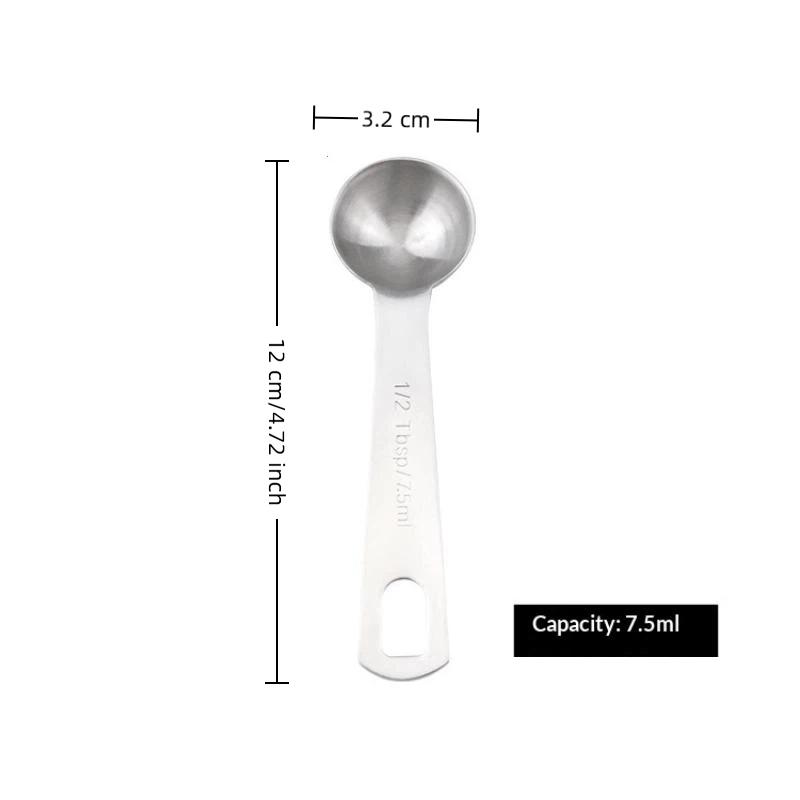 Stainless Steel Measuring Spoon 1/5/6 Pcs With Scale Measuring Ruler Spoon Kitchen Coffee Cooking Spoon Baking Measuring Tool