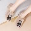 Cozy Women's Bear Slippers: Autumn Winter 2025 Collection - Fashionable, Versatile Plus Velvet Flat Cotton Shoes