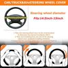 SEAMETAL Car Steering Wheel Cover Nappa Leather Snap-On Clip Installation With Return Mark Non-slip Steering Wheel Protector
