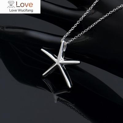 Trending Products 925 Stamped Silver Pretty Starfish Pendant Necklace For Women High Quality Fashion Party Wedding Jewelry Gift