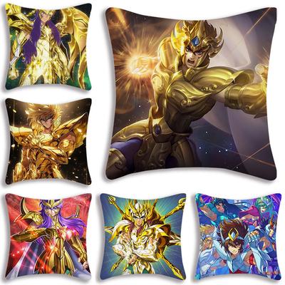Anime Für Heilige S-Seiyas Kissenbezüge Cartoon Sofa Dekoratives Zuhause Zweiseitiger Druck Kurzer Plüsch Niedlicher Kissenbezug