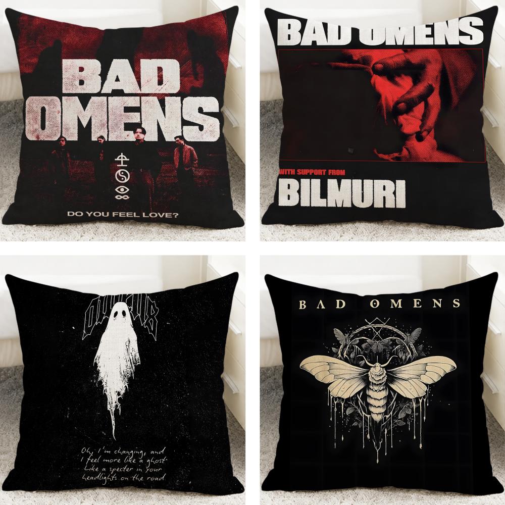 Band Bad Omens Cushion Cover Cushion Covers Natural Linen Breathable Sofa Bedroom Decor Pillowcase