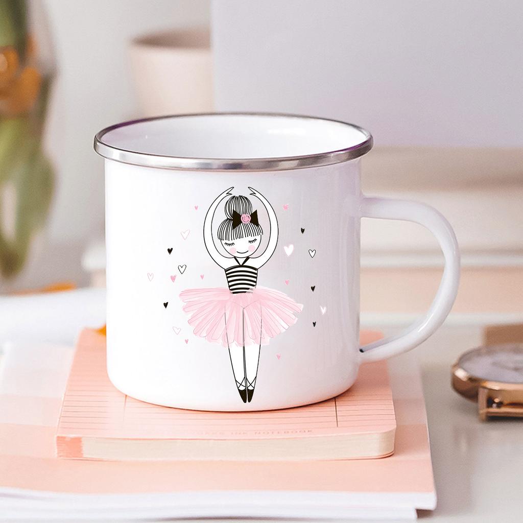 Born To Dance Ballet Girls Printed Enamel Mugs Kids Cup of Coffee Travel Mug Stainless Steel Mug Kawaii Friends Drinkware Cupshe