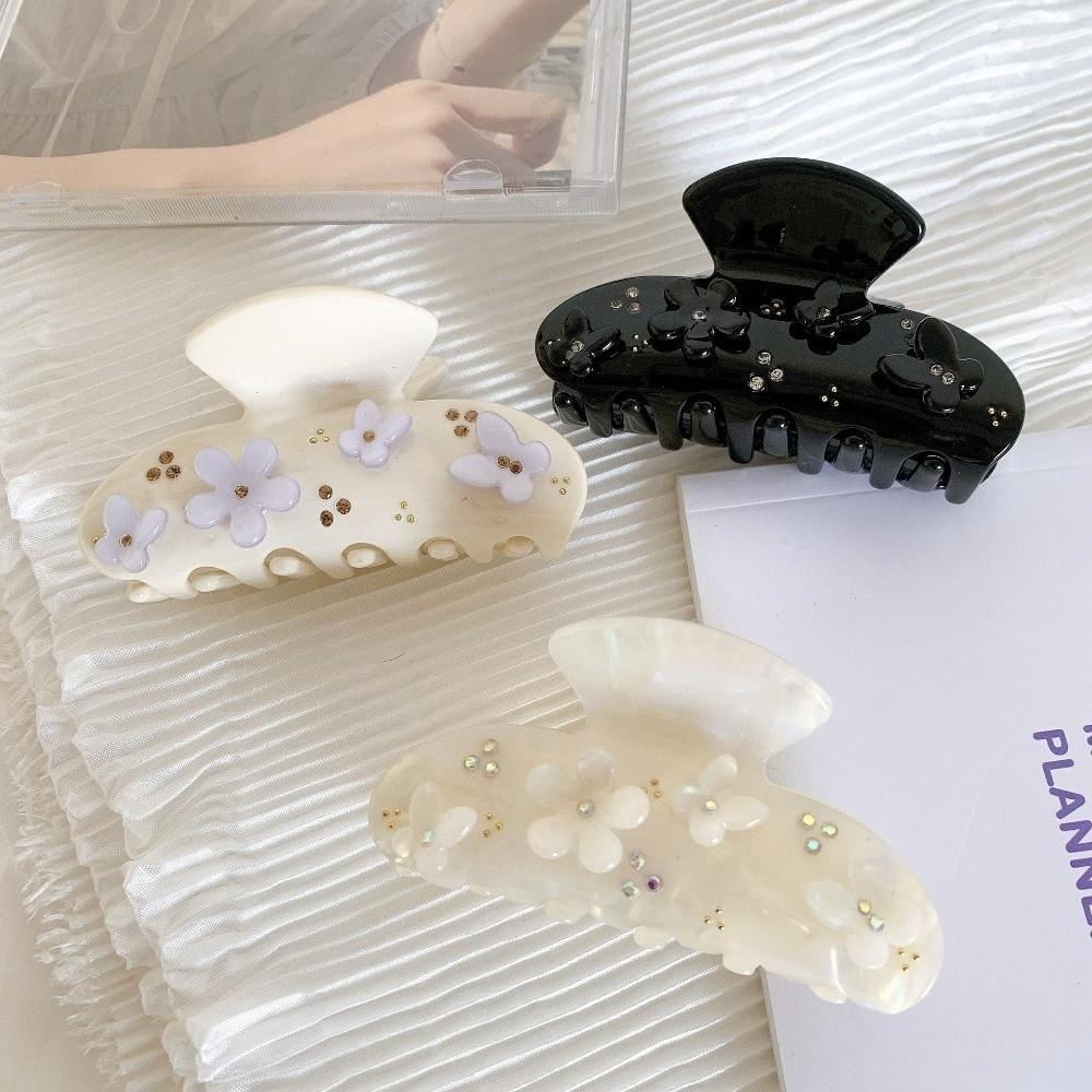 Rhinestone Butterfly Hair Claw Acrylic Shark Clip Elegant Hair Clips for Women Girls