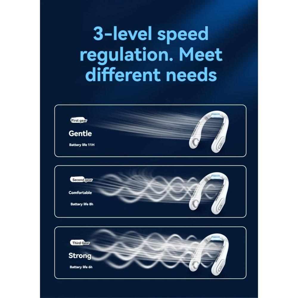 Summer Lazy Person Hanging Neck Fan Outdoor No Leaf Silent Small Fan Air Conditioning Fan Charging Portable Travel Small Electri