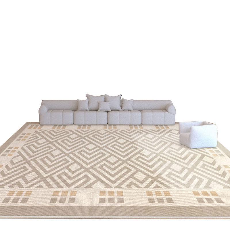 High-Grade Cream Loop Velvet Carpet: Non-Slip Living Room, Bedroom, Sofa, Coffee Table Mat