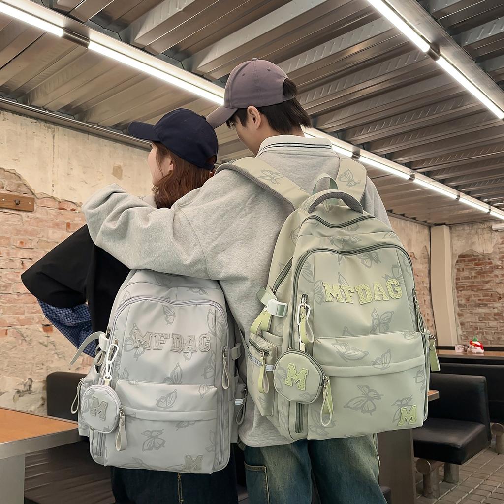 Schoolbag schoolbag simple new high-value student printing large-capacity backpack travel college student backpack