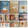 Pomeranian Coffee Retro Metal Tin Sign Vintage Aluminum Sign for Home Coffee Wall Decor for Bathroom Toilet Home Room 8x12 Inch