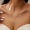 Waterproof Cross Pendant Necklace for Women Men Minimalist Stainless Steel Cross Chain Christian Jewelry Daily Wear Accessories