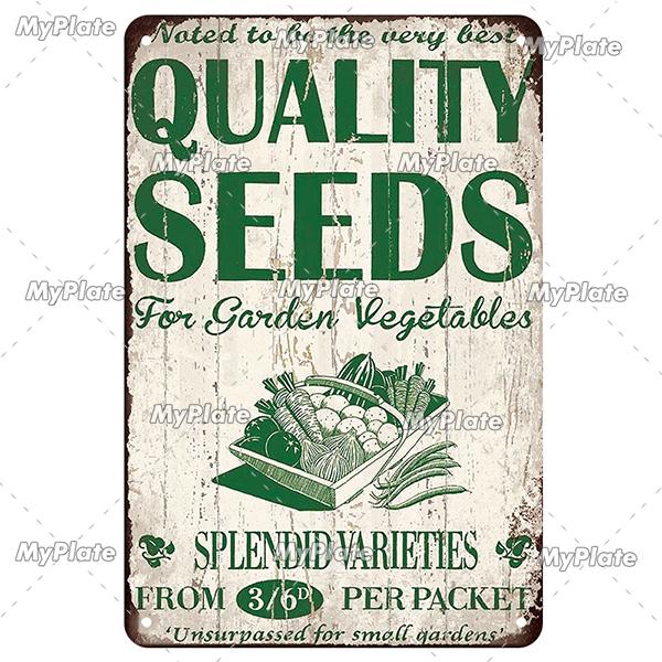 [MyPlate] Vintage Garden Retro Poster Plant Flowers Metal Sign Plate Tin Sign Wall Crafts Decor For Home Plaque Decoration Gift